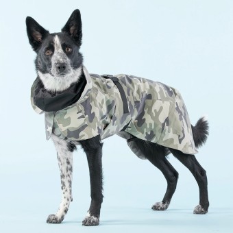 imperméable de récupération réfléchissant pour chien paikka camouflage