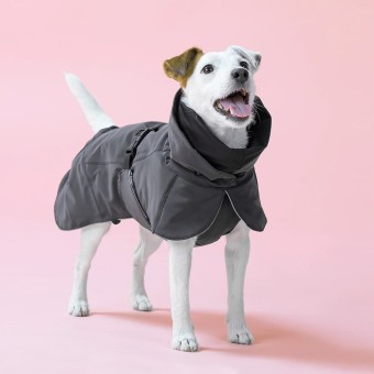 imperméable chaud Hiver mix laine réfléchissant pour chien paikka gris